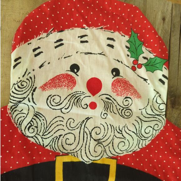 Vintage 1970s Stitch and Stuff Santa Claus Pillow Partially Made Needs Stuffing - Picture 2 of 6